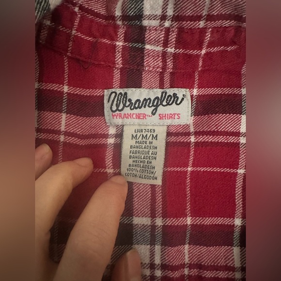 Wrangler Wrancher Red Plaid Button-Up Shirt - Picture 6 of 10